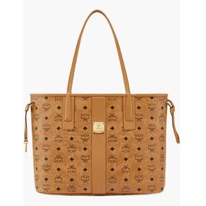 MCM Medium Liz Reversible Shopper Tote Cognac